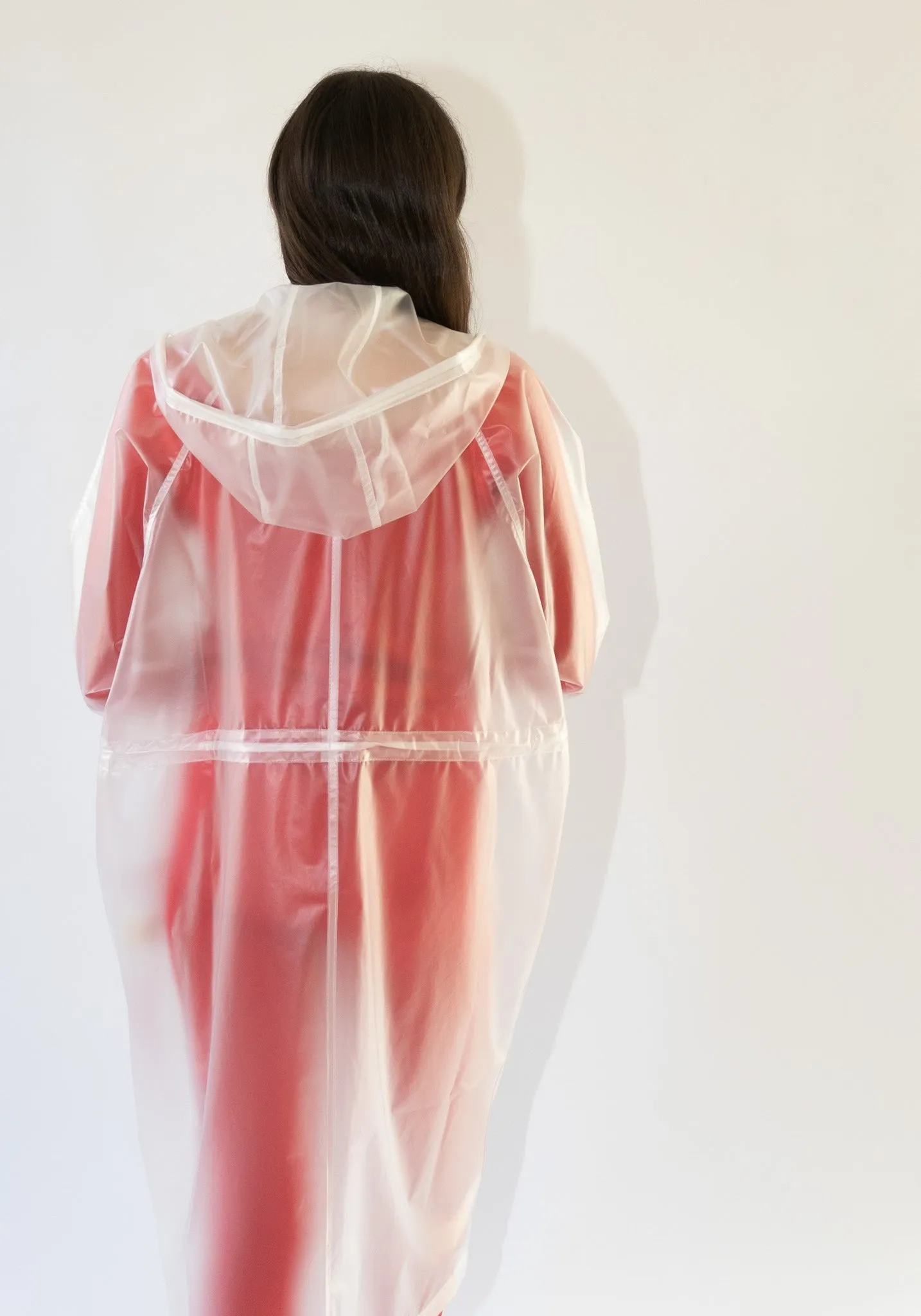 Hooded Transparent Raincoat in Clear