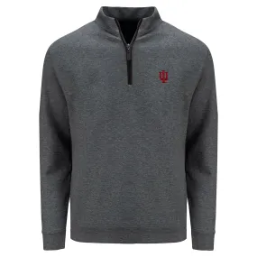 Indiana Hoosiers End to End Interlocking Logo 1/4 Zip Grey Jacket