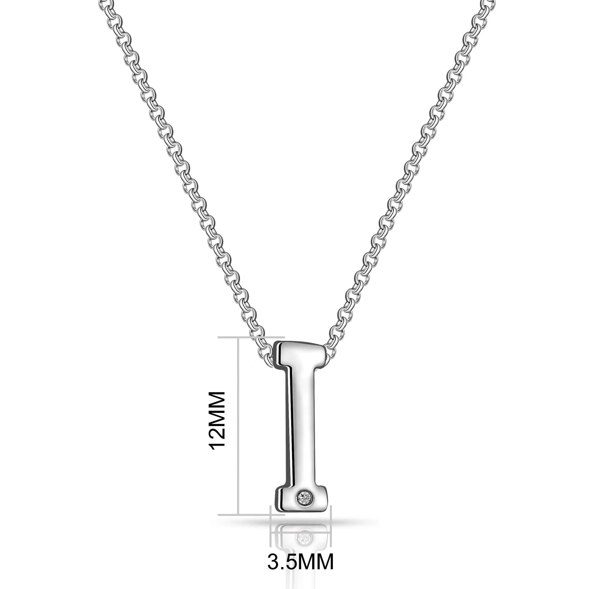 Initial I Necklace with Birthstone Charm Created with Zircondia® Crystals