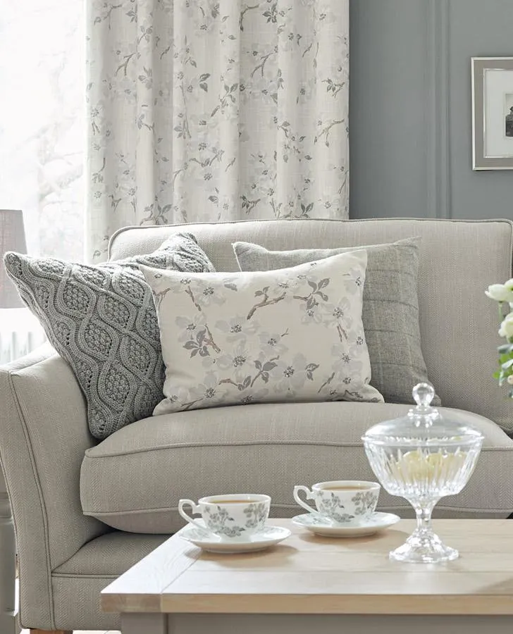 Iona Slate Printed and Beaded Cushion