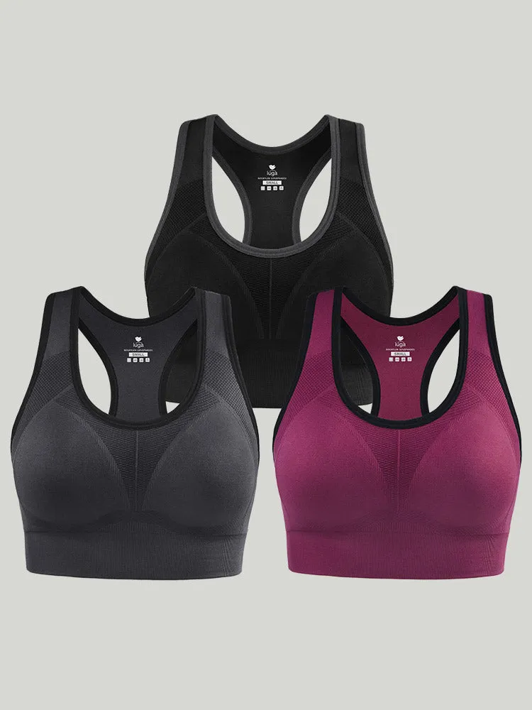 IUGA 3 Packs High Impact Racerback Sports Bra