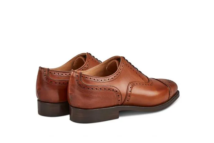 Kensington Toecap Oxford City Shoe - Beechnut Burnished