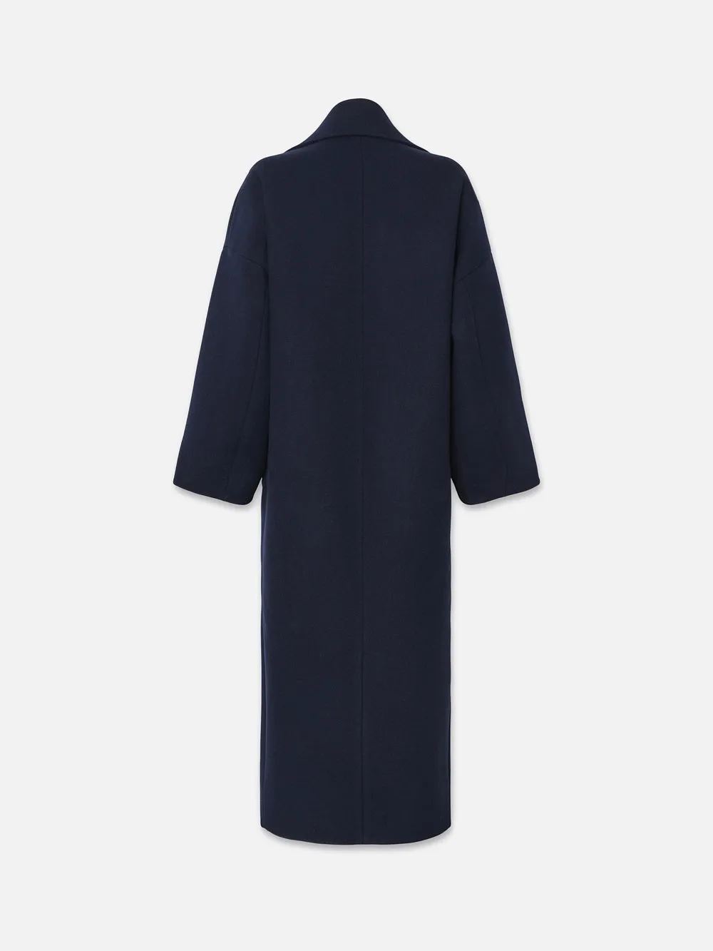 Long Oversized Cocoon Coat -- Navy
