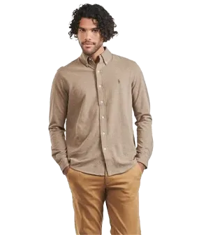 Long Sleeve Button Up Shirt - Beige