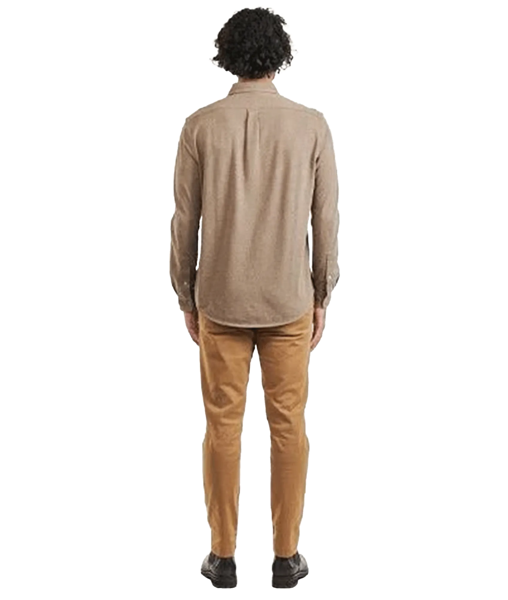 Long Sleeve Button Up Shirt - Beige