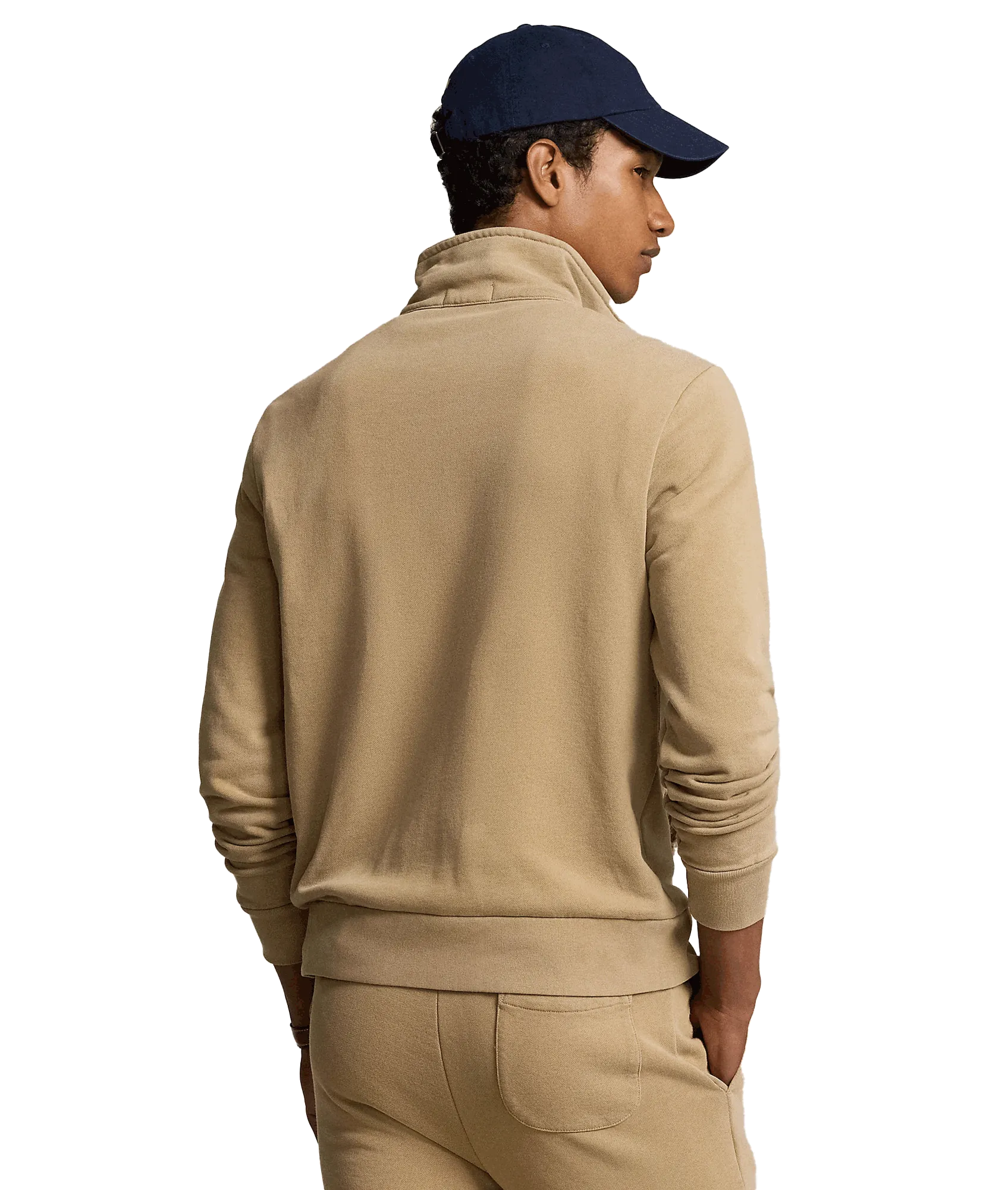 Loopback Fleece Quarter-zip Sweatshirt - Beige