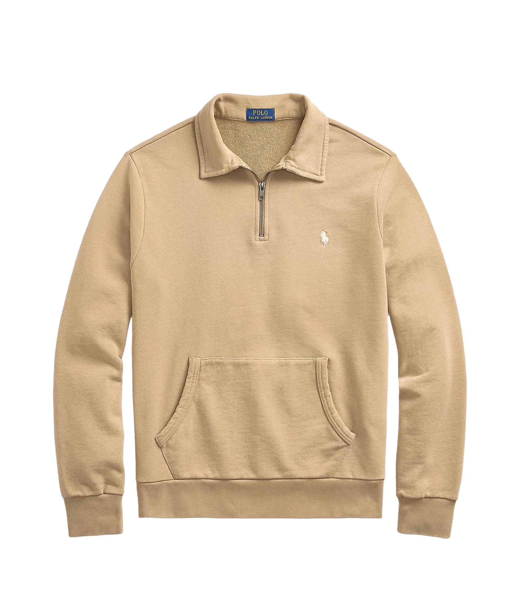 Loopback Fleece Quarter-zip Sweatshirt - Beige