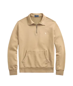 Loopback Fleece Quarter-zip Sweatshirt - Beige