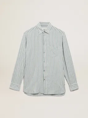 Men's shirt in viscose with stripes