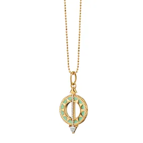 Mini Green Enamel Sundial - Time is Precious