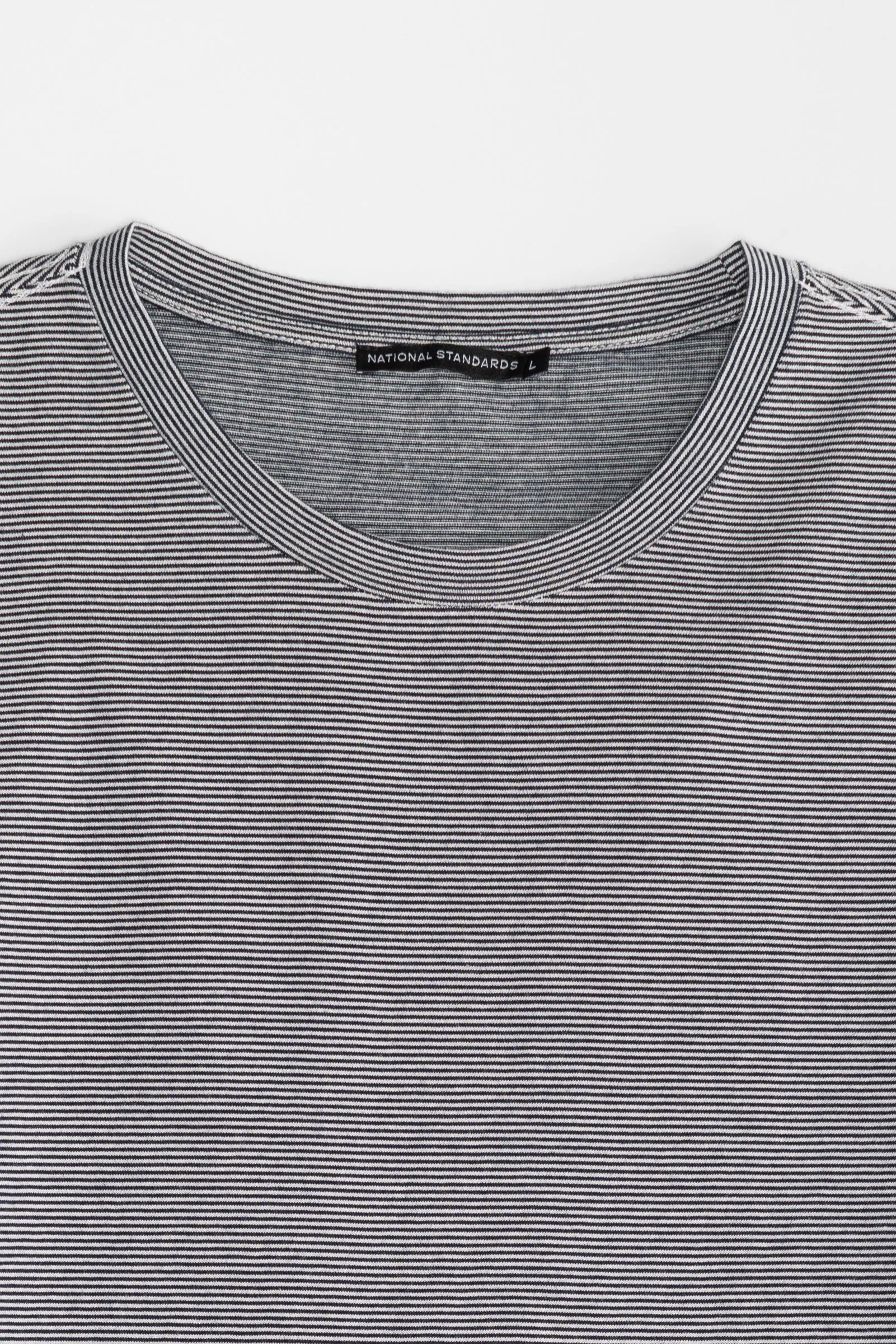 NS2175-1 Mini Stripe Pocket Crew Neck in Blue