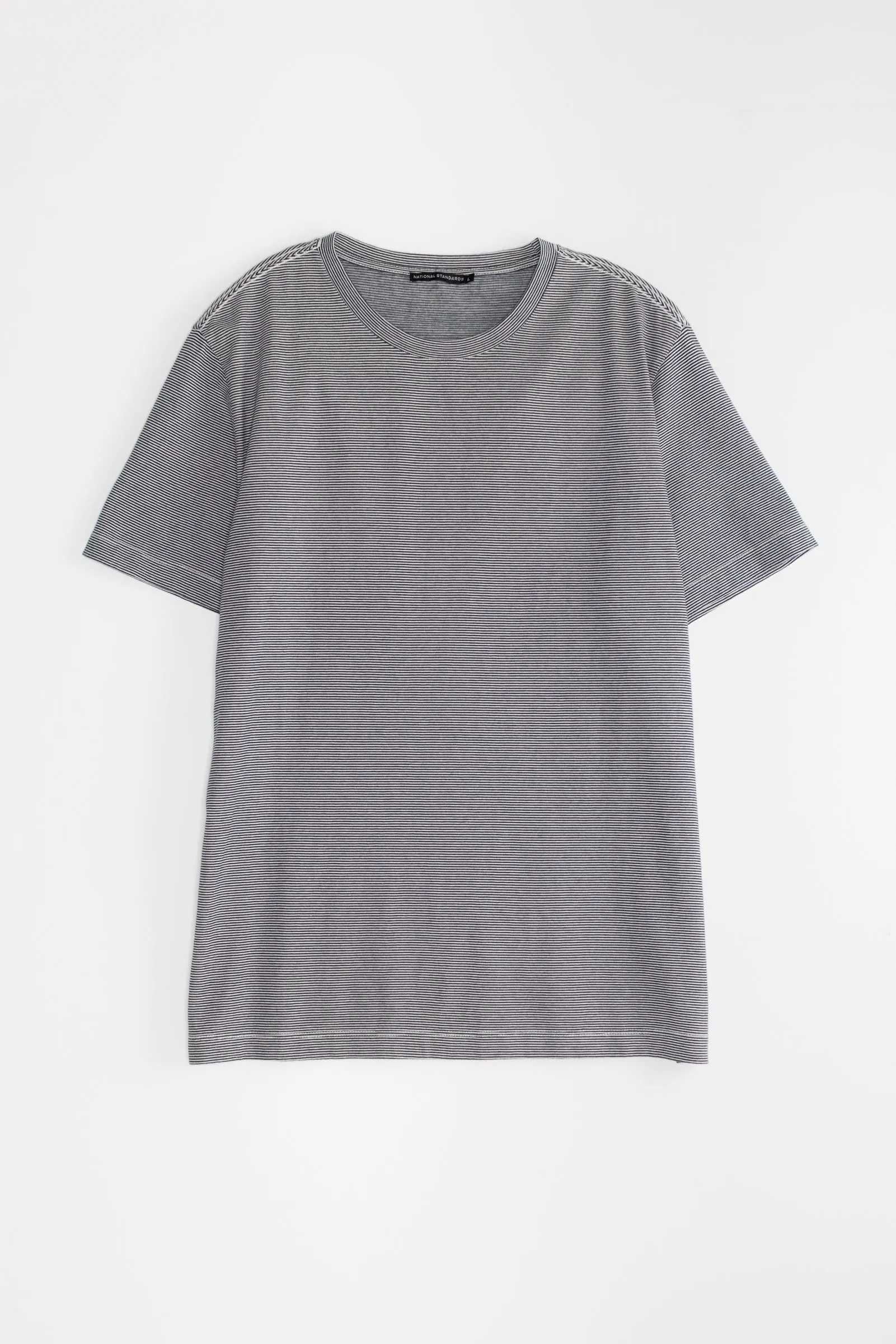 NS2175-1 Mini Stripe Pocket Crew Neck in Blue