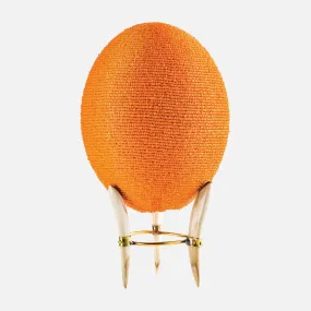 Orange Beaded Ostrich Egg Decor