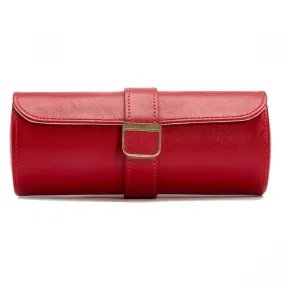 Palermo Double Watch Roll with Jewelry Pouch, Red