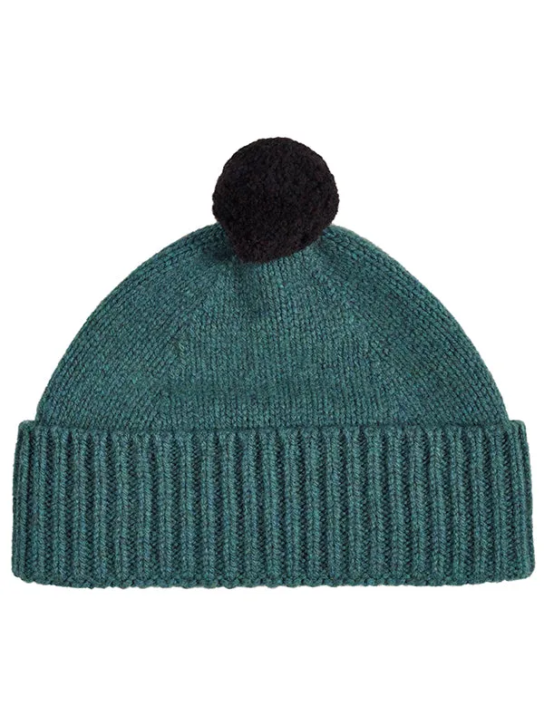 Plain Hat Contrast Pompom Poppy & Fiji