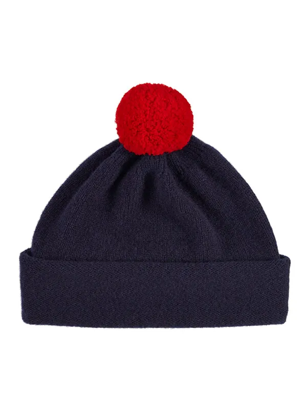 Plain Hat Contrast PomPom