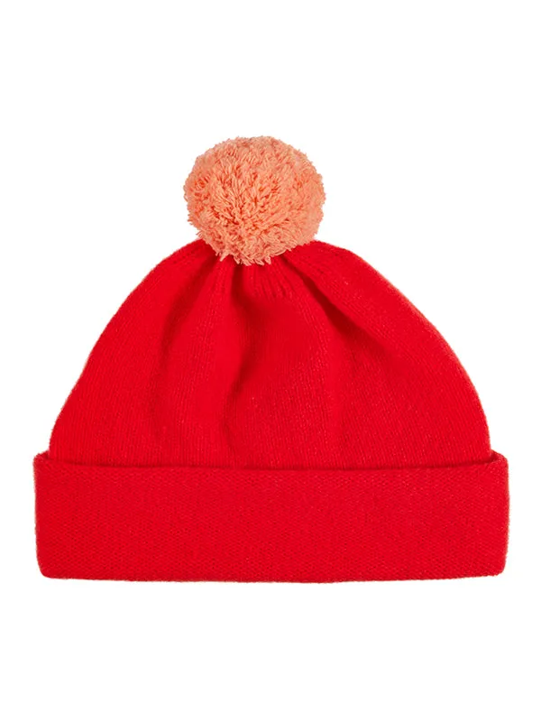 Plain Hat Contrast PomPom