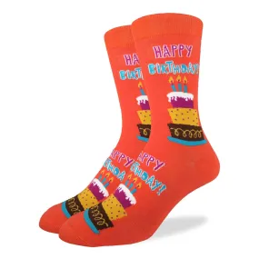 "Happy Birthday" Cotton Crew Socks by Good Luck Sock