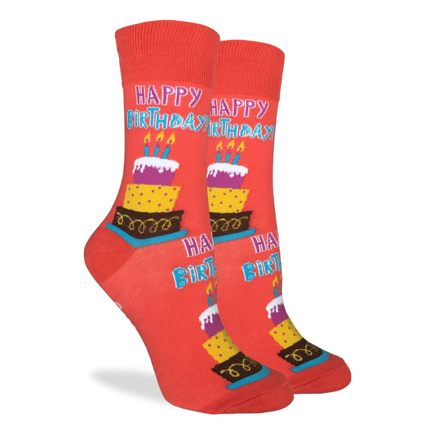 "Happy Birthday" Cotton Crew Socks by Good Luck Sock