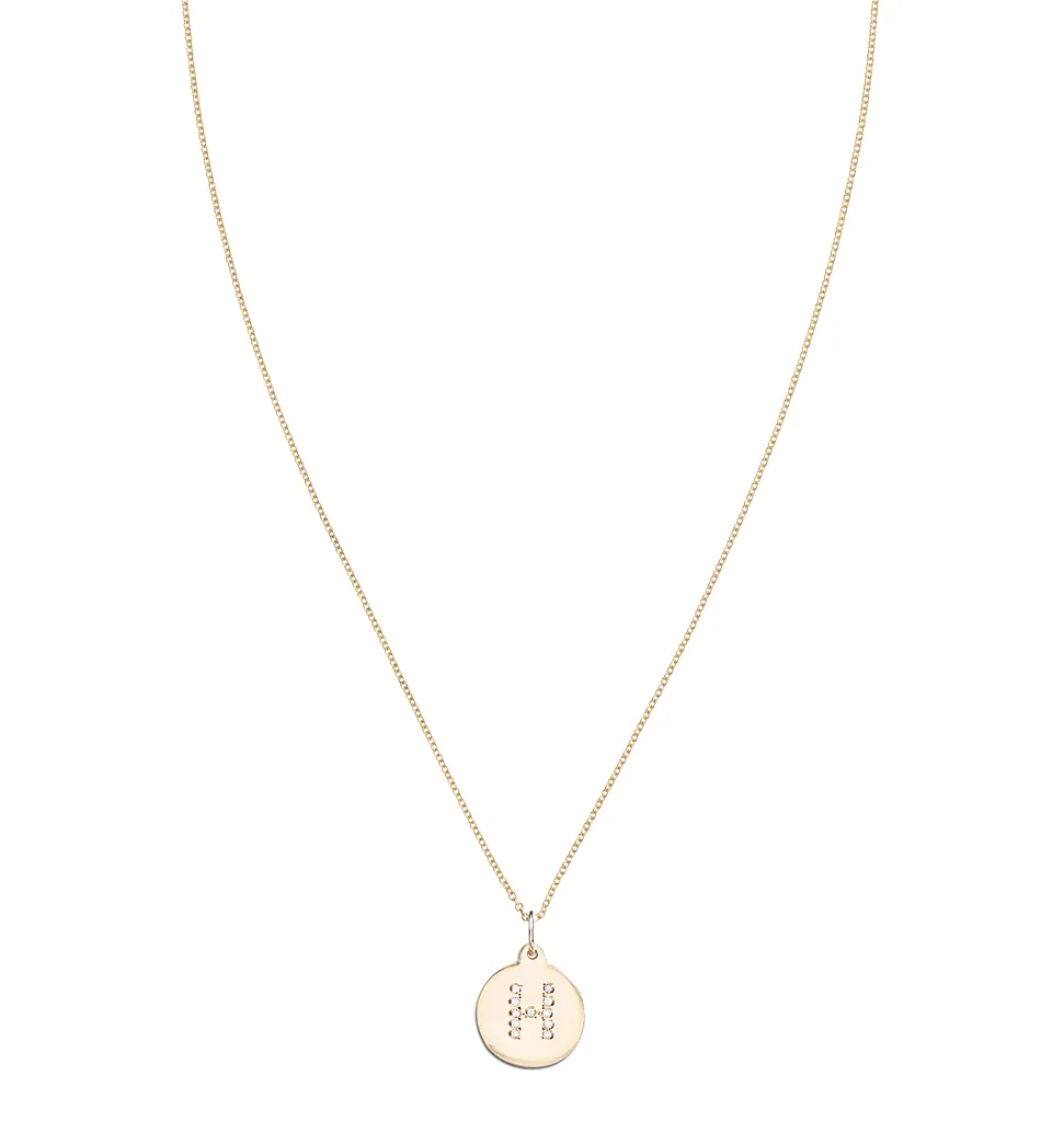 "H" Alphabet Charm Pavé Diamonds