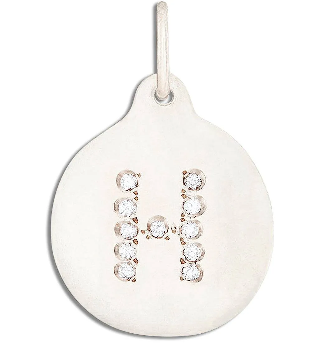 "H" Alphabet Charm Pavé Diamonds