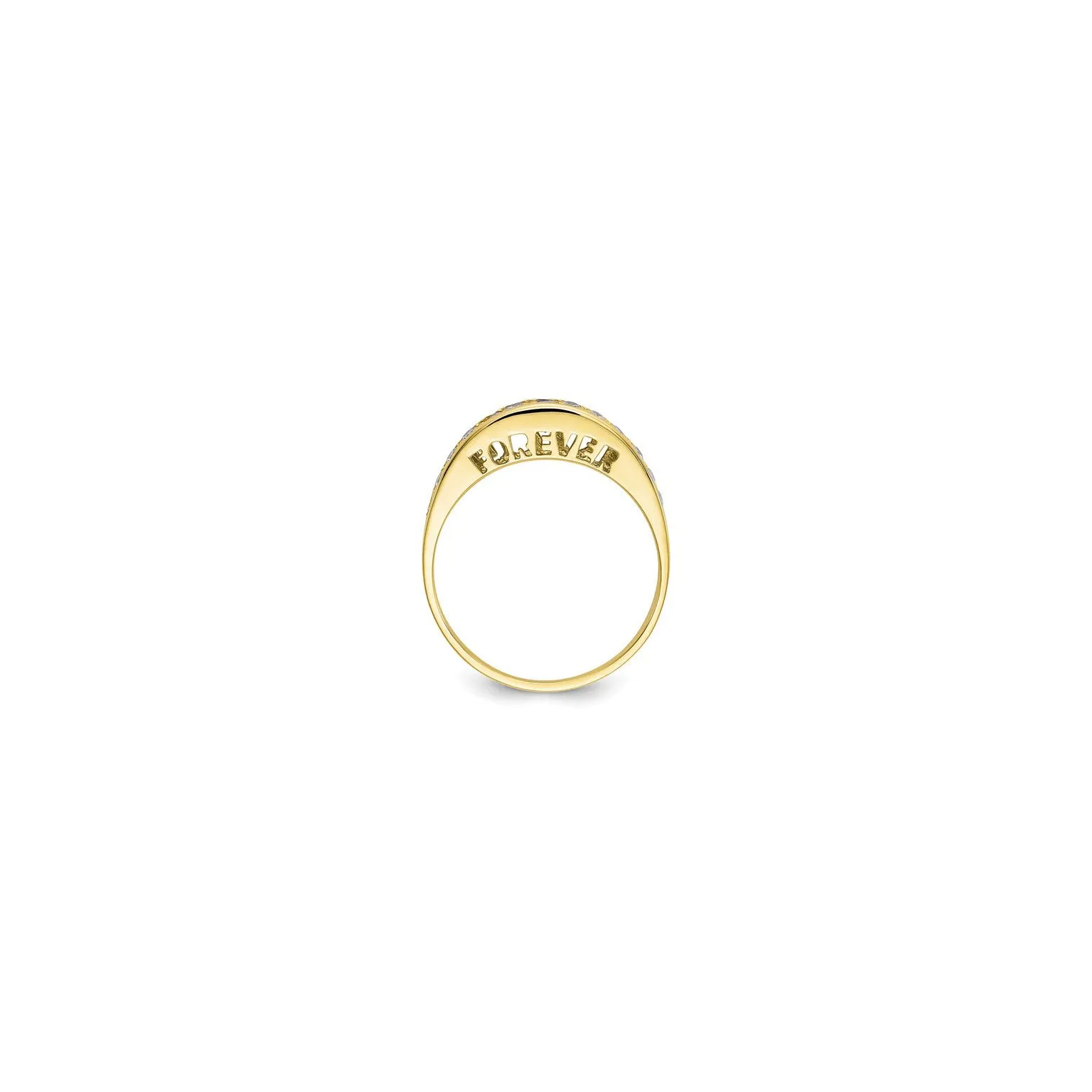 "I Love You" Single Row CZ Ring (10K)