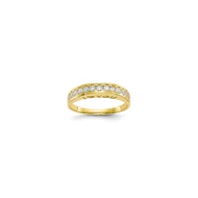 "I Love You" Single Row CZ Ring (10K)