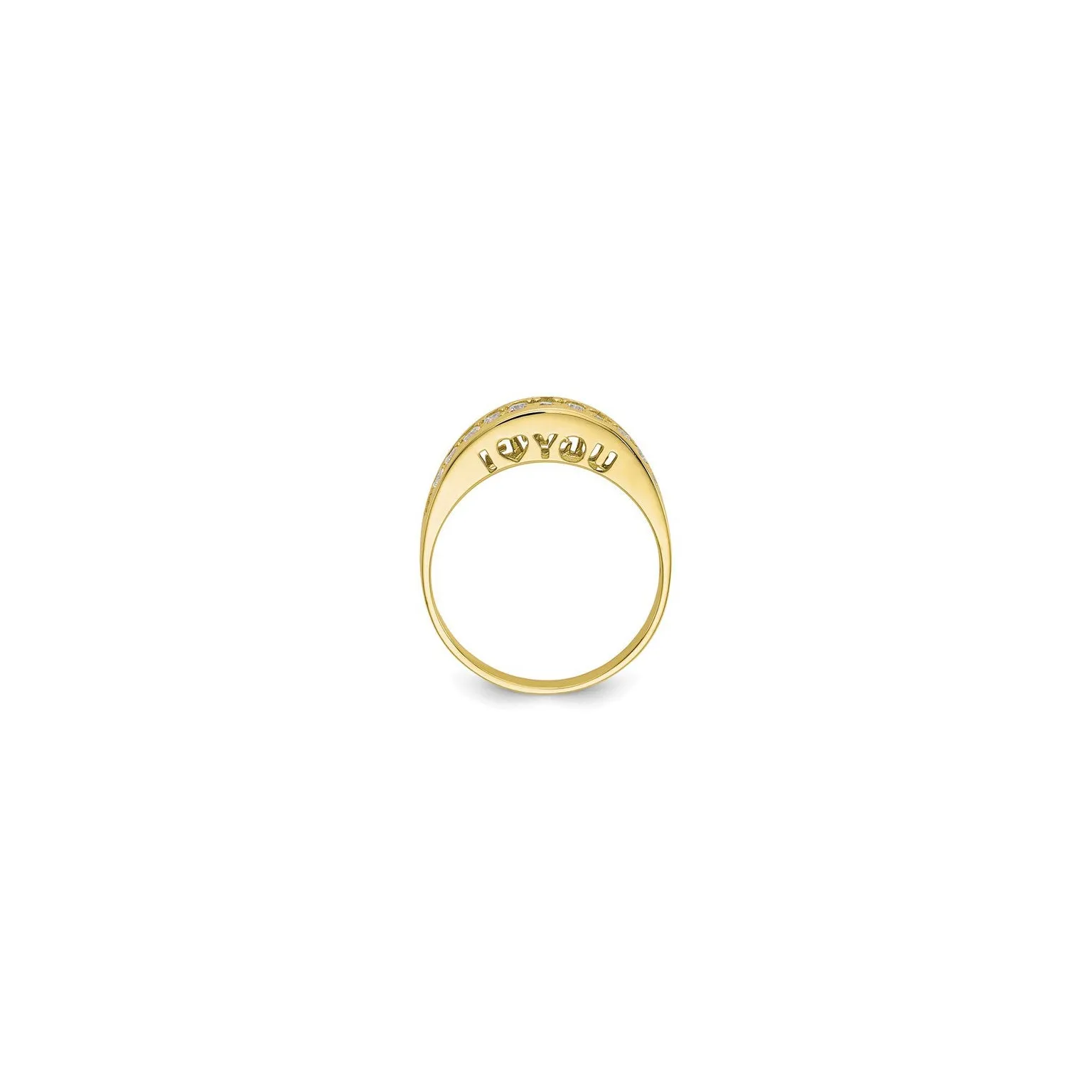 "I Love You" Single Row CZ Ring (10K)