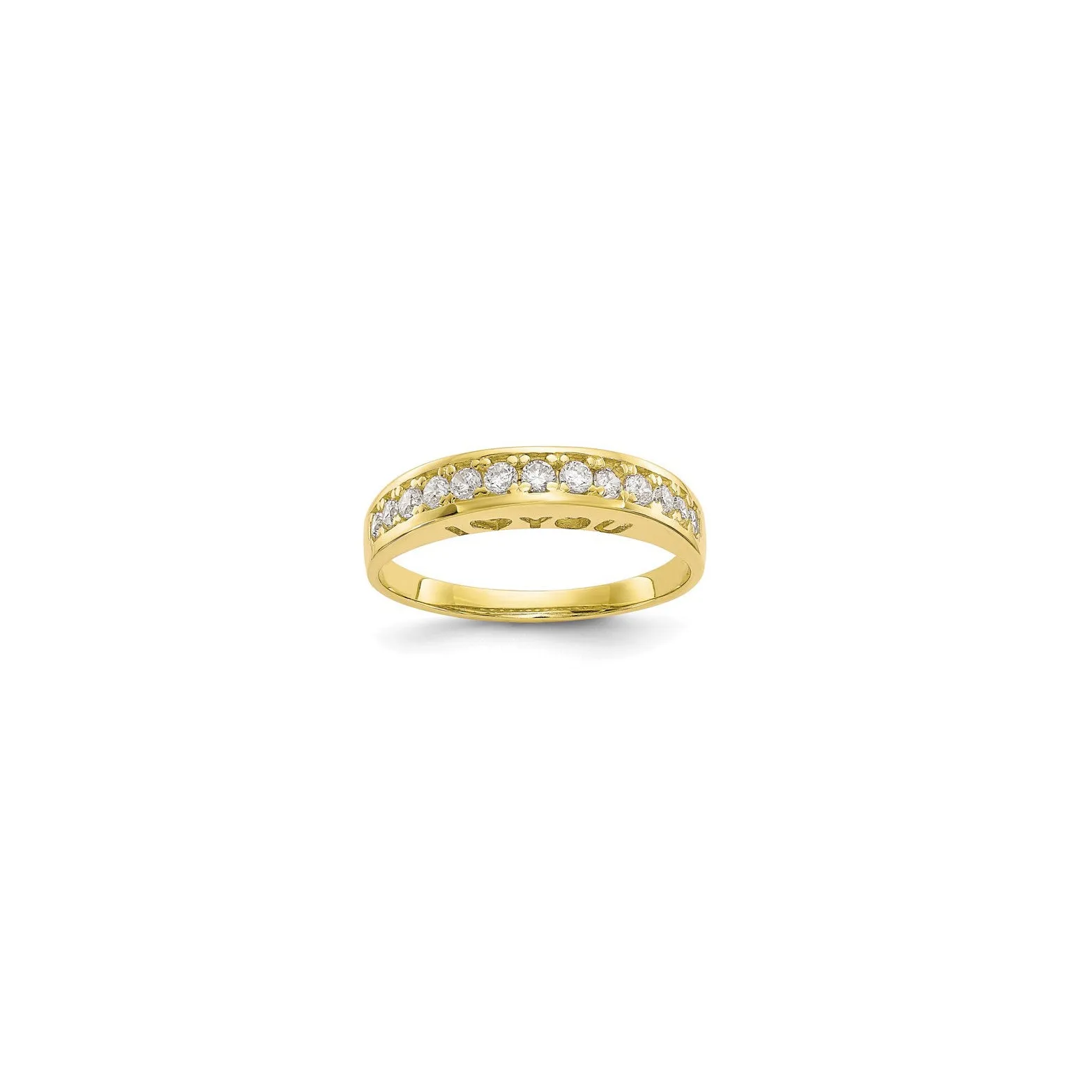 "I Love You" Single Row CZ Ring (10K)
