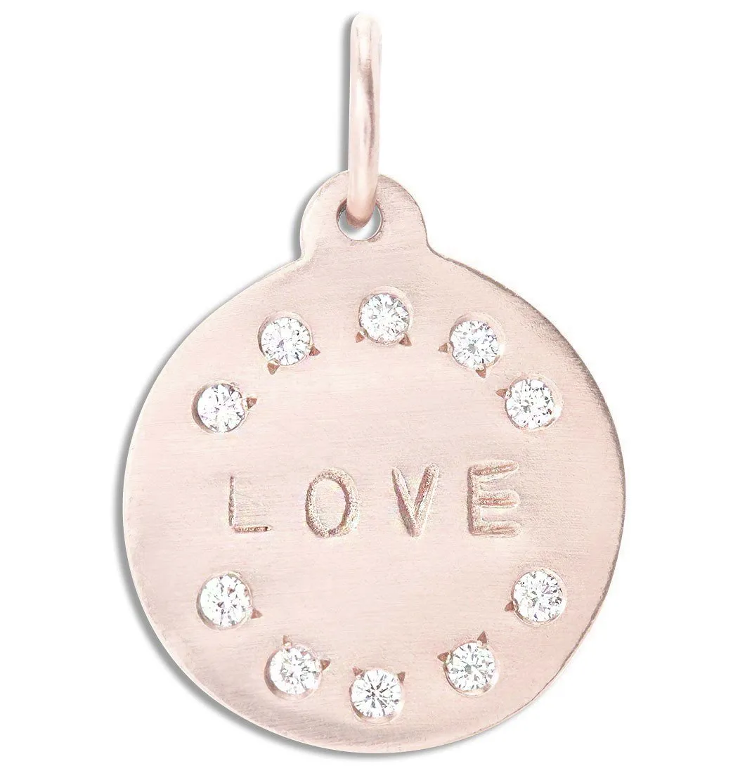 "Love" Disk Charm Pavé Diamonds