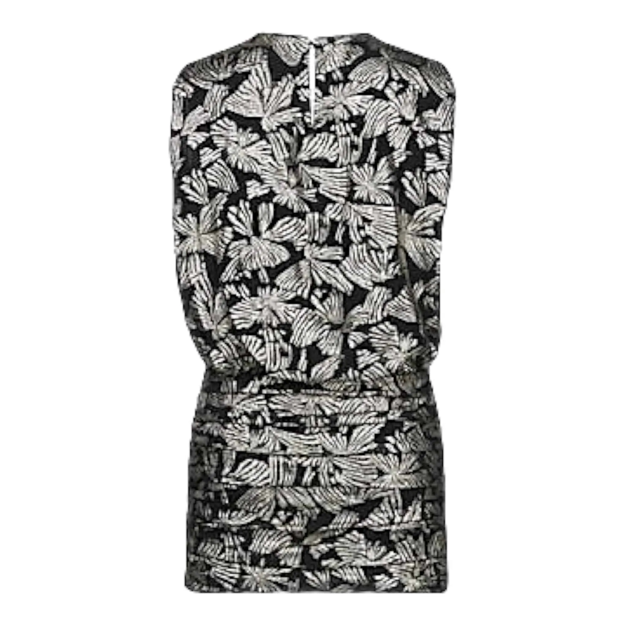 Saint Laurent Floral Lamé Mini Dress