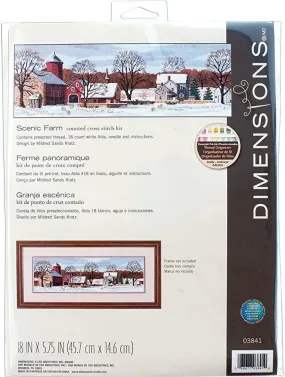 SCENIC FARM, Counted Cross Stitch Kit, 18 Count White Aida, DIMENSIONS (03841)