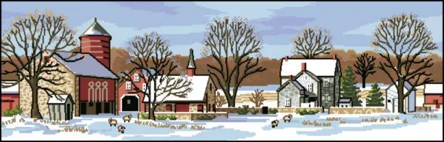 SCENIC FARM, Counted Cross Stitch Kit, 18 Count White Aida, DIMENSIONS (03841)