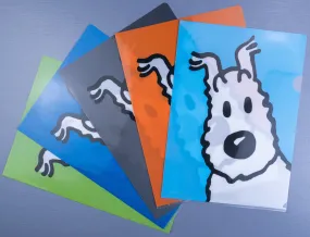 Set x5 Moulinsart Tintin Snowy A4 Plastic Sleeves/Folders