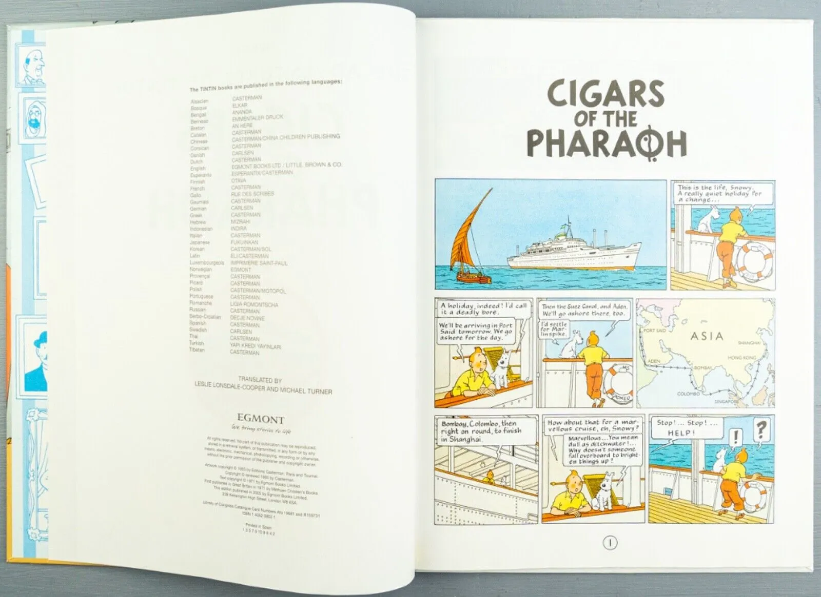 Tintin Cigars of the Pharaoh: Egmont 2000s Hardback Book UK Edition