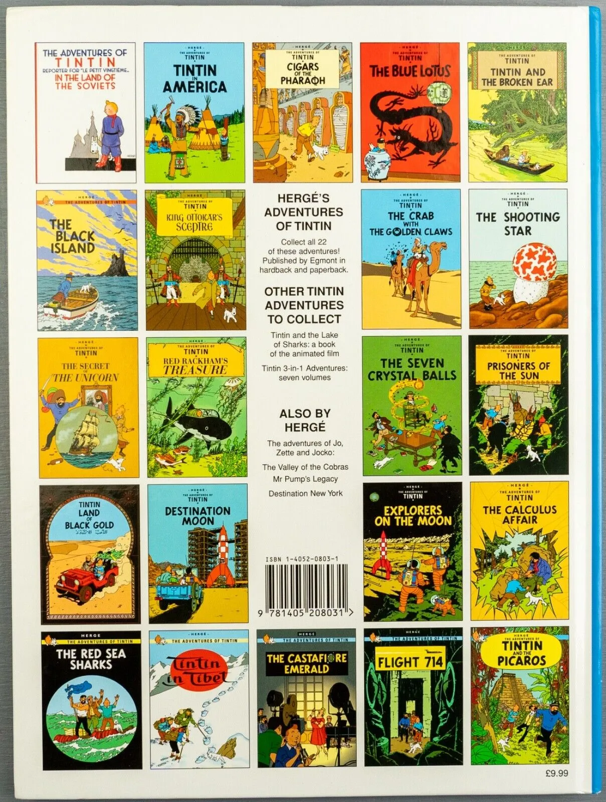 Tintin Cigars of the Pharaoh: Egmont 2000s Hardback Book UK Edition
