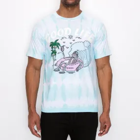 TS7437 SKULL PARTY TIE DYE T-SHIRTS