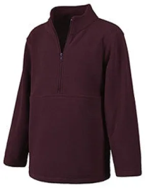 Unisex Half-Zip Polar Fleece in Hunter Green w/Logo