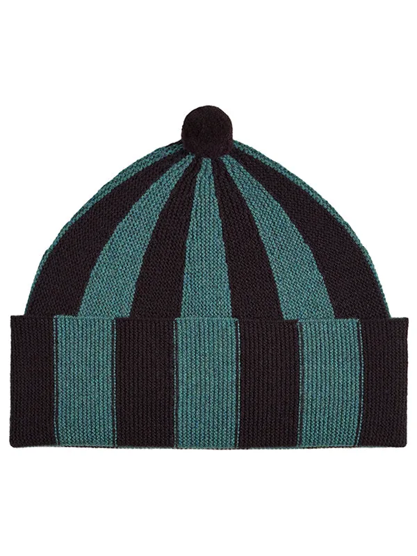 Vertical Stripe Hat Poppy & Oatmeal