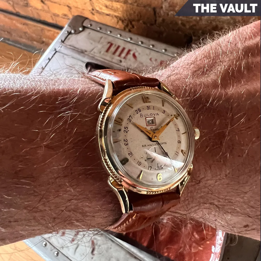 Vintage 1959 Bulova Calendar 23 Men's Mechanical Wristwatch 10BPAD Date Pointer