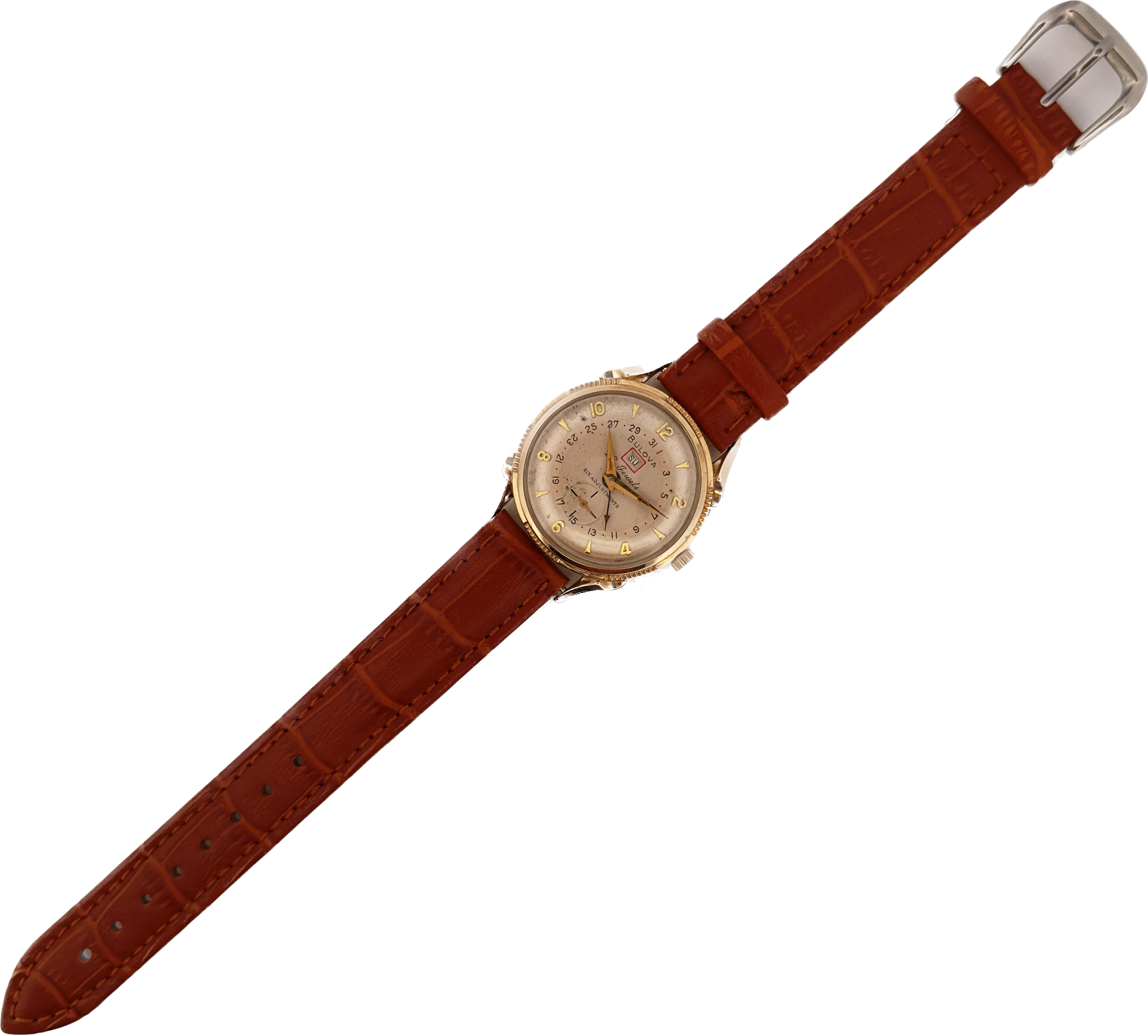 Vintage 1959 Bulova Calendar 23 Men's Mechanical Wristwatch 10BPAD Date Pointer