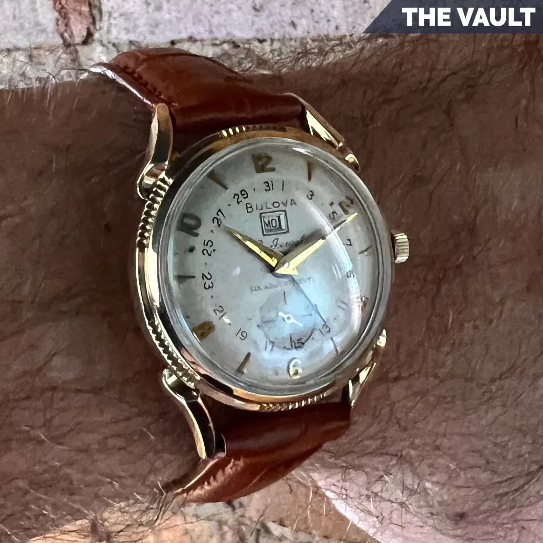 Vintage 1959 Bulova Calendar 23 Men's Mechanical Wristwatch 10BPAD Date Pointer